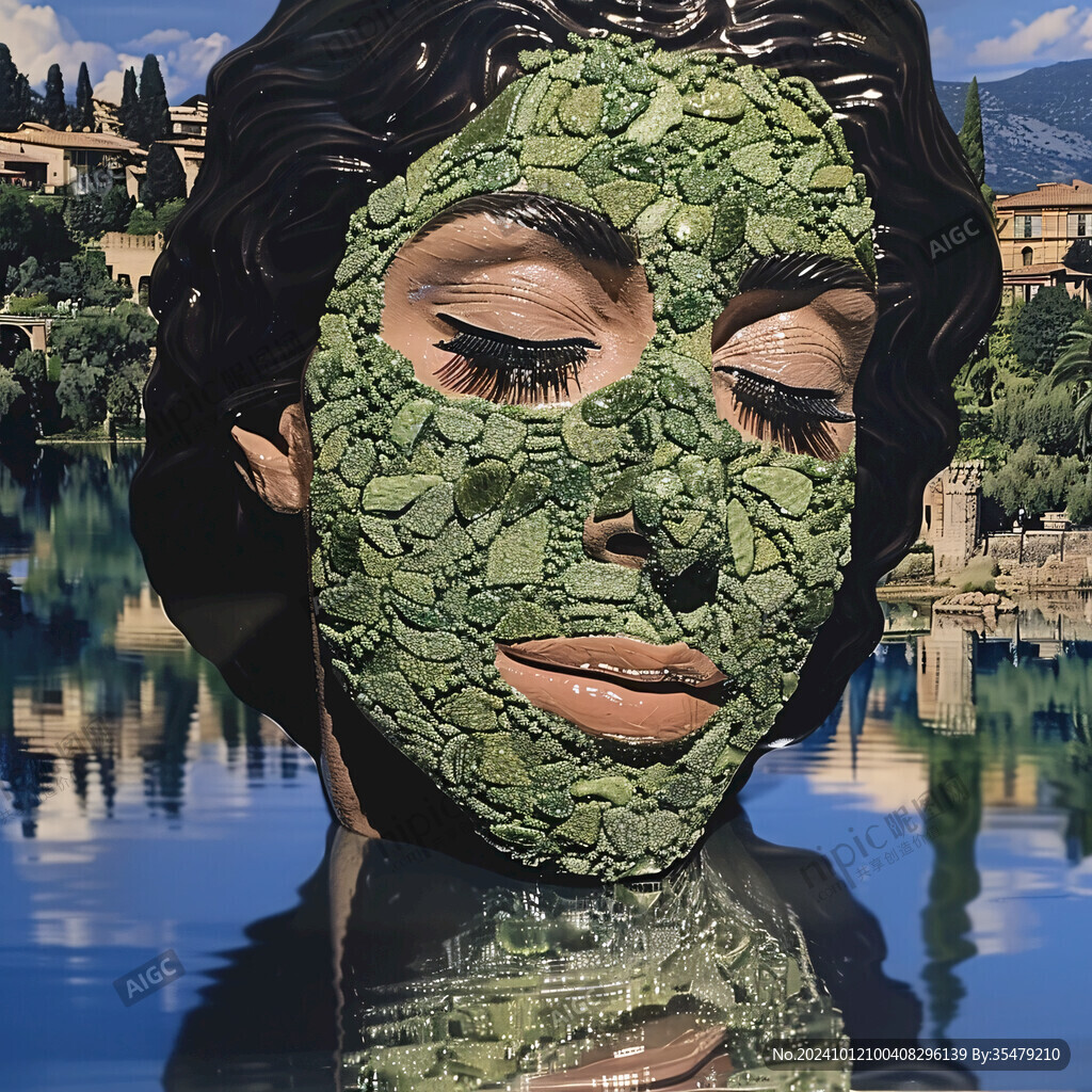 女人植物雕塑