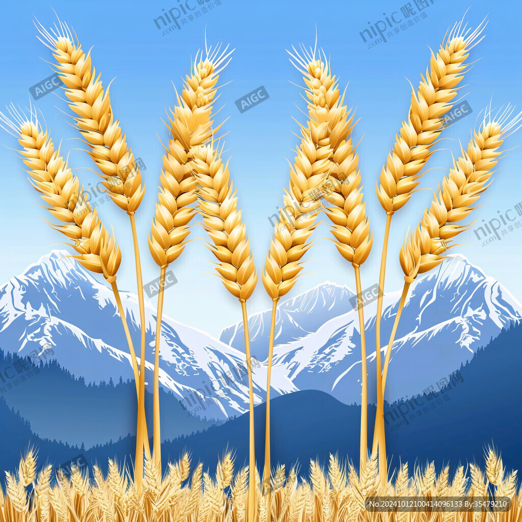 金色麥子插畫