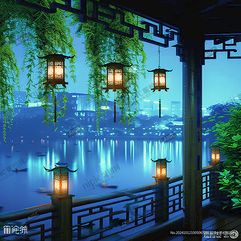 煙雨長廊夜景