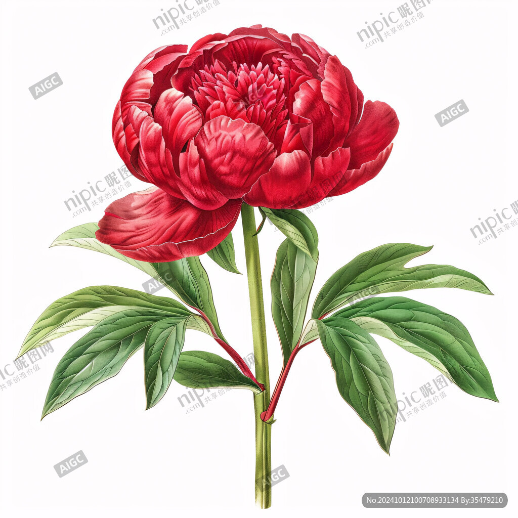 手繪芍藥花