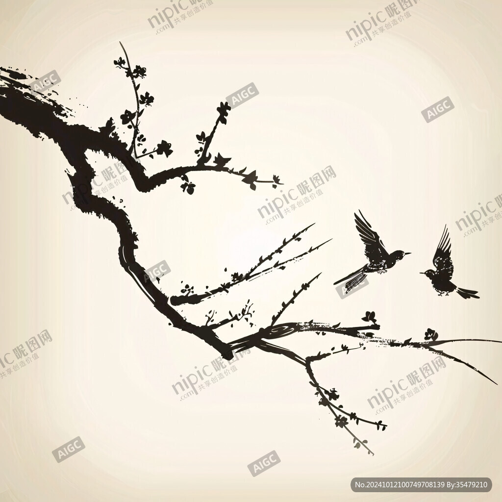 枝頭喜鵲枝頭剪影