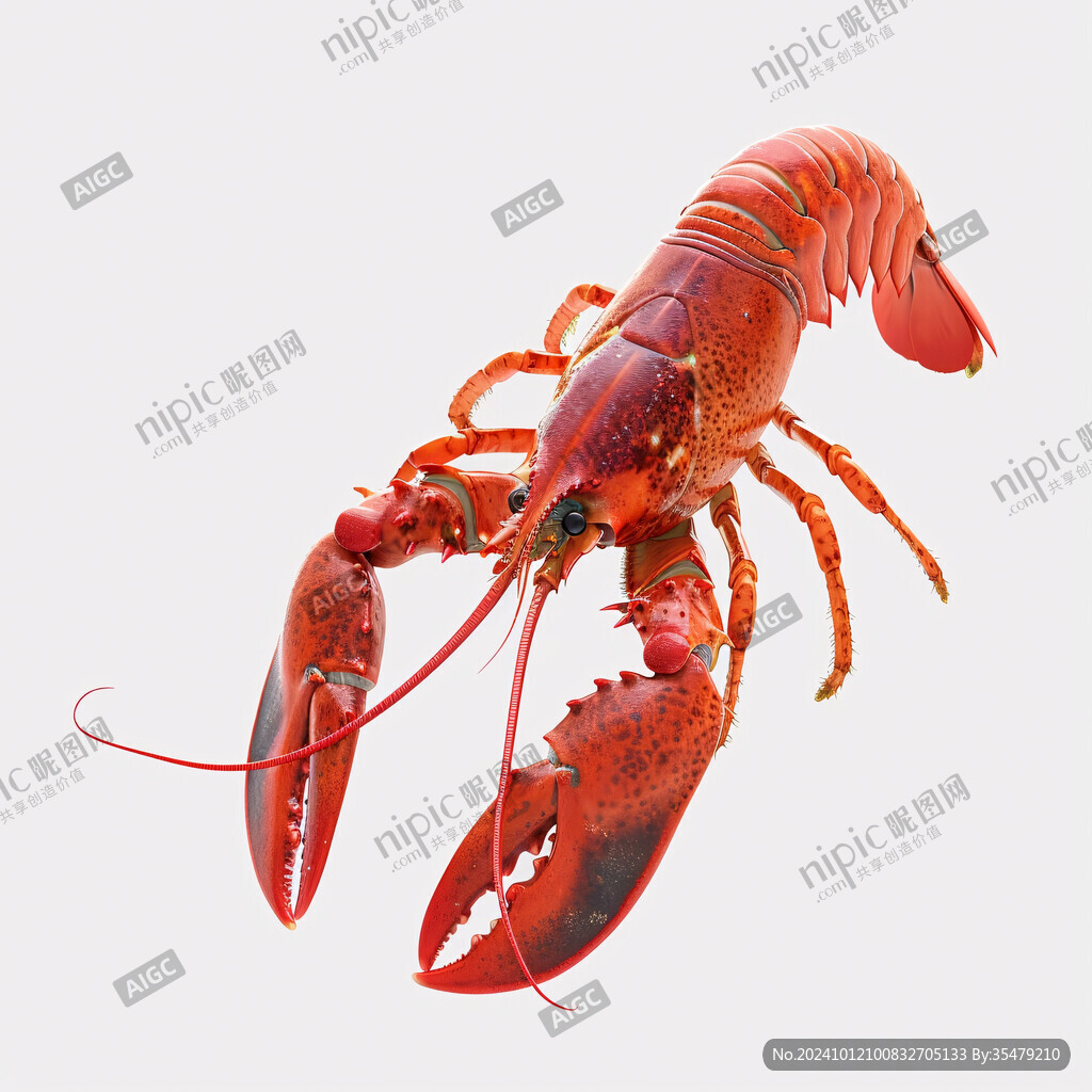 卡通小龍蝦寫(xiě)實(shí)海鮮