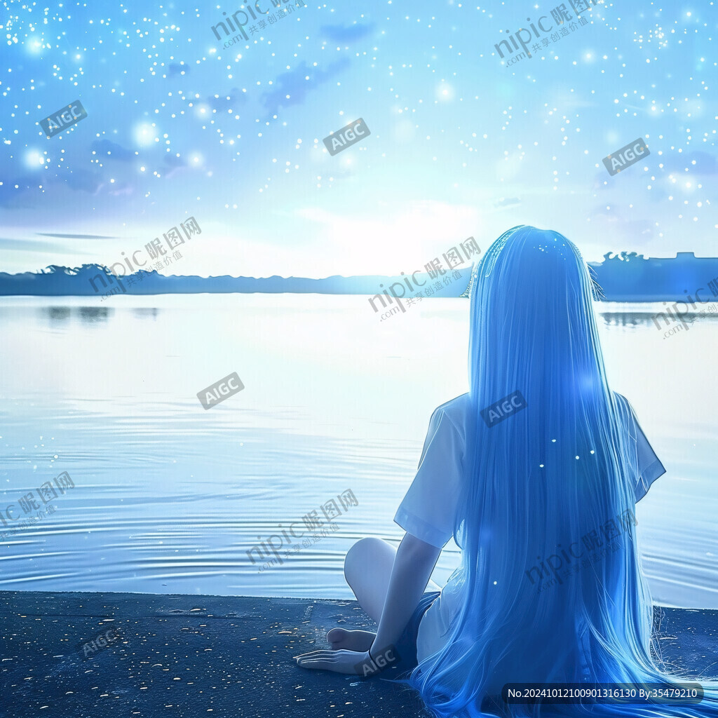 星辰大海女孩背影