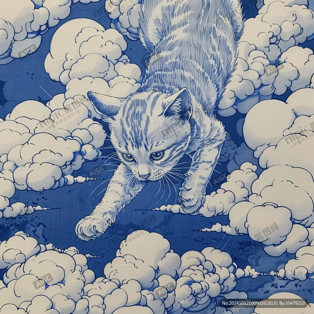 云彩下的小貓