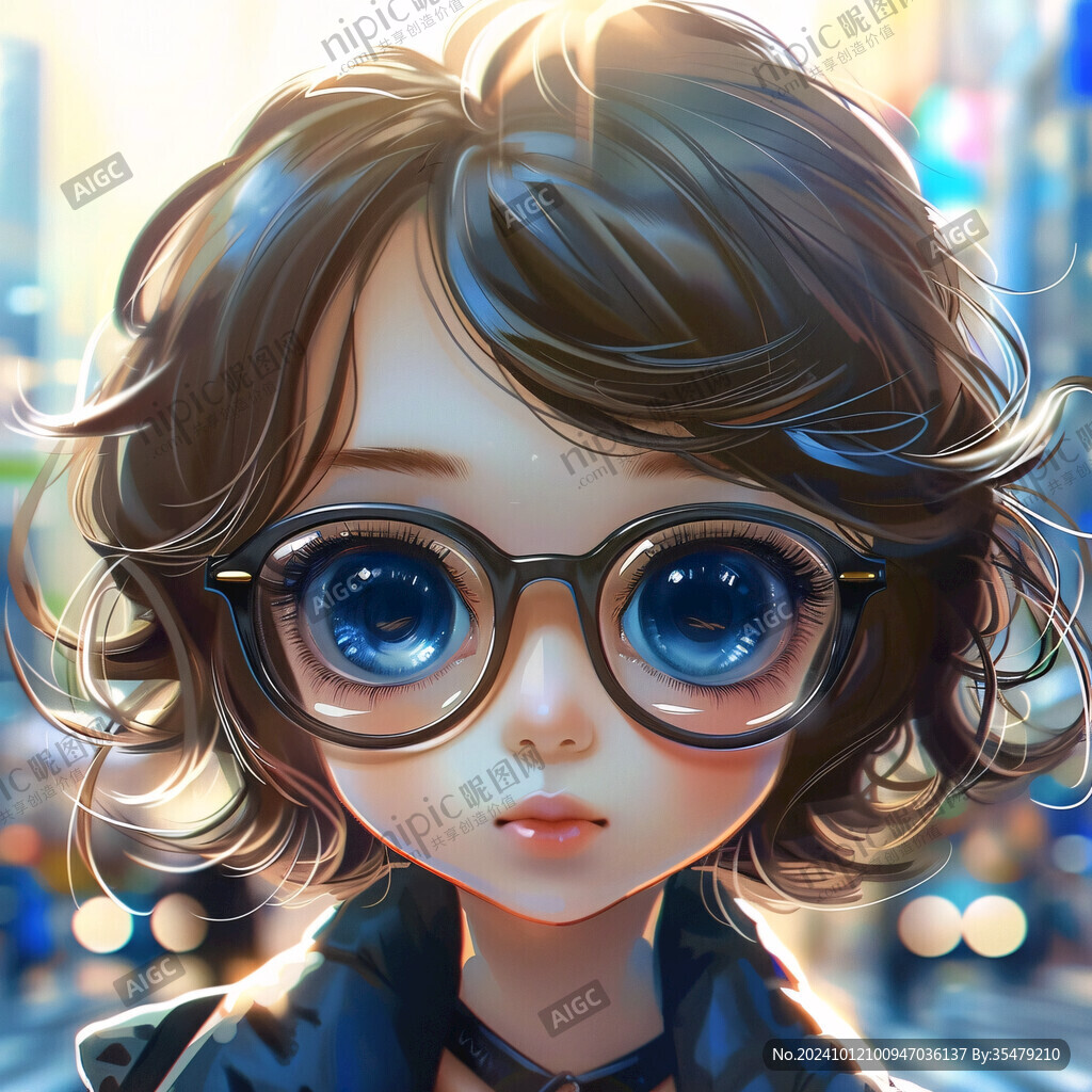 戴眼鏡q版女孩