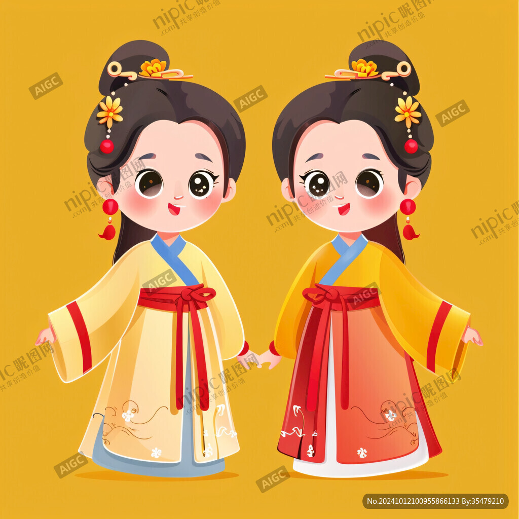 穿漢服卡通女孩