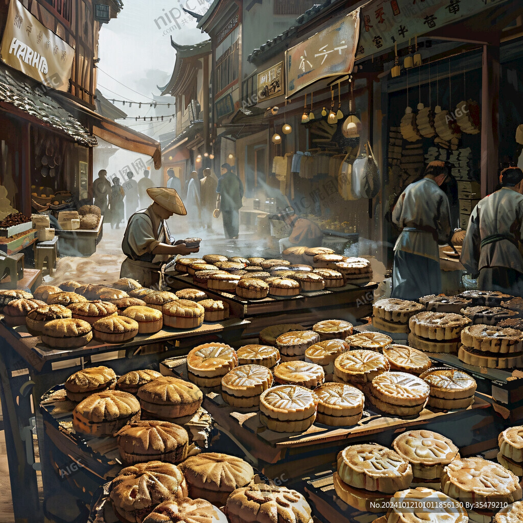 古代糕餅店場景