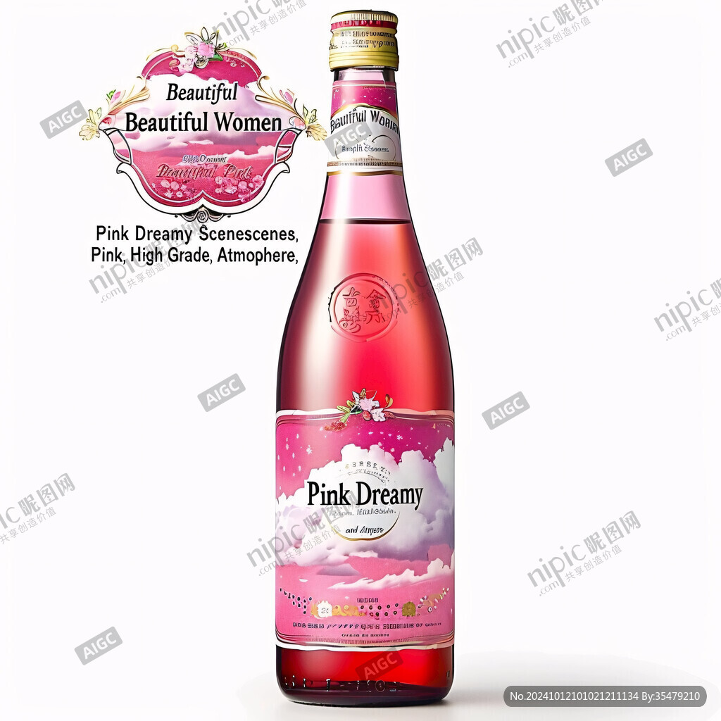 透明酒瓶子粉紅佳人