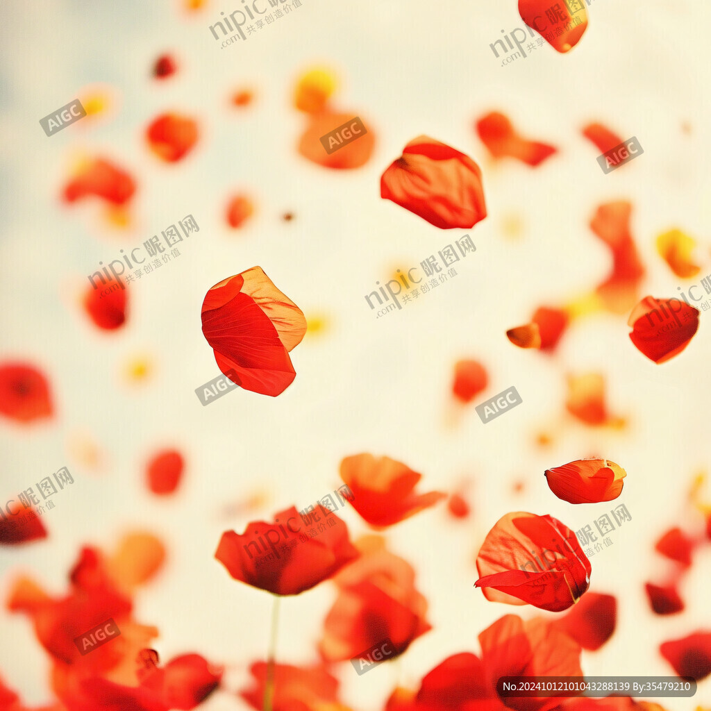 小紅花虛化背景
