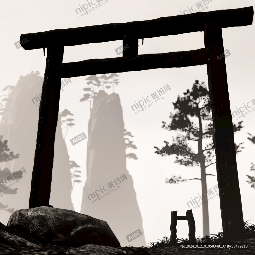 石林插畫宣傳素材背景