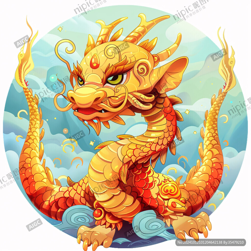 圓形龍中國龍卡通龍