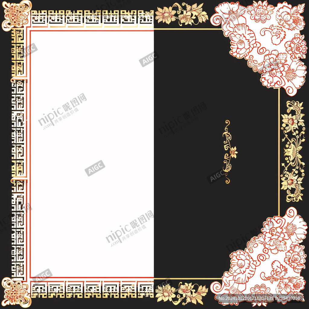 中式古代花邊背景