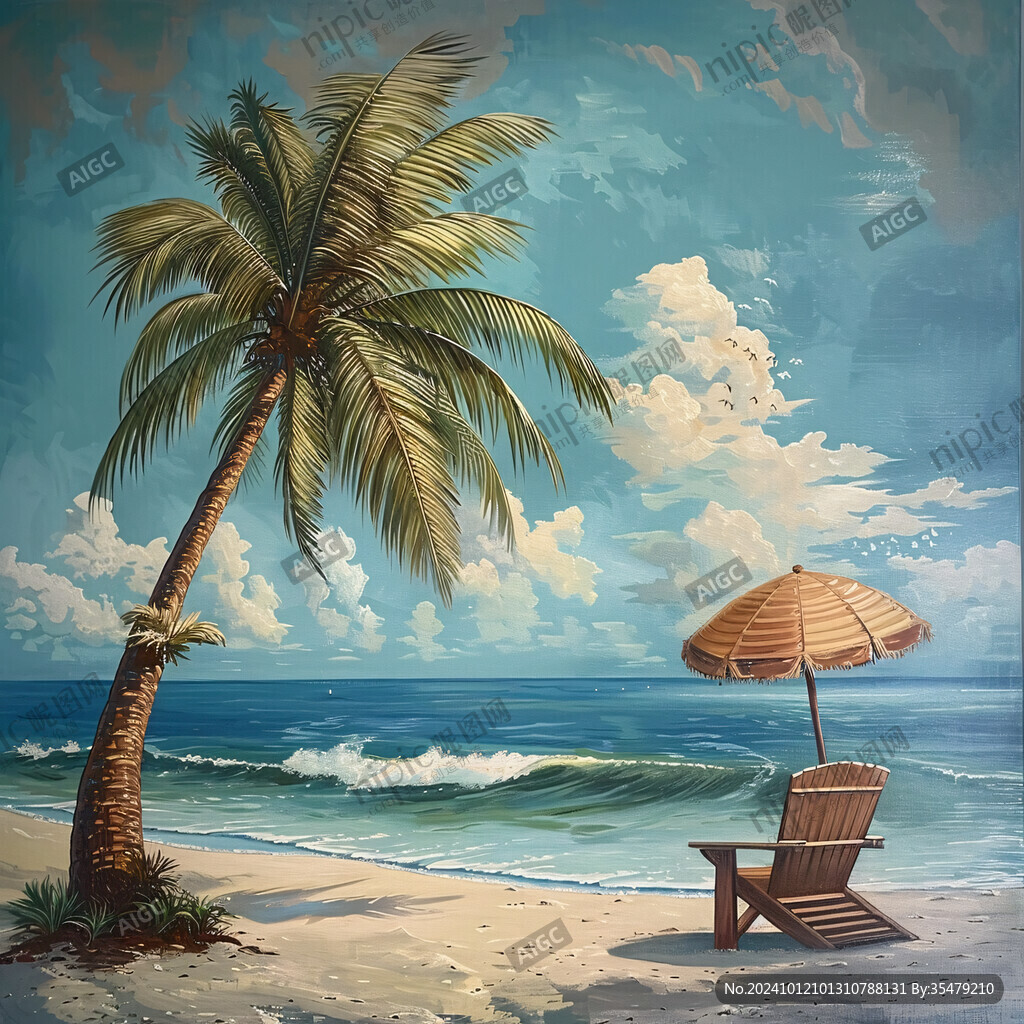 海灘風景畫