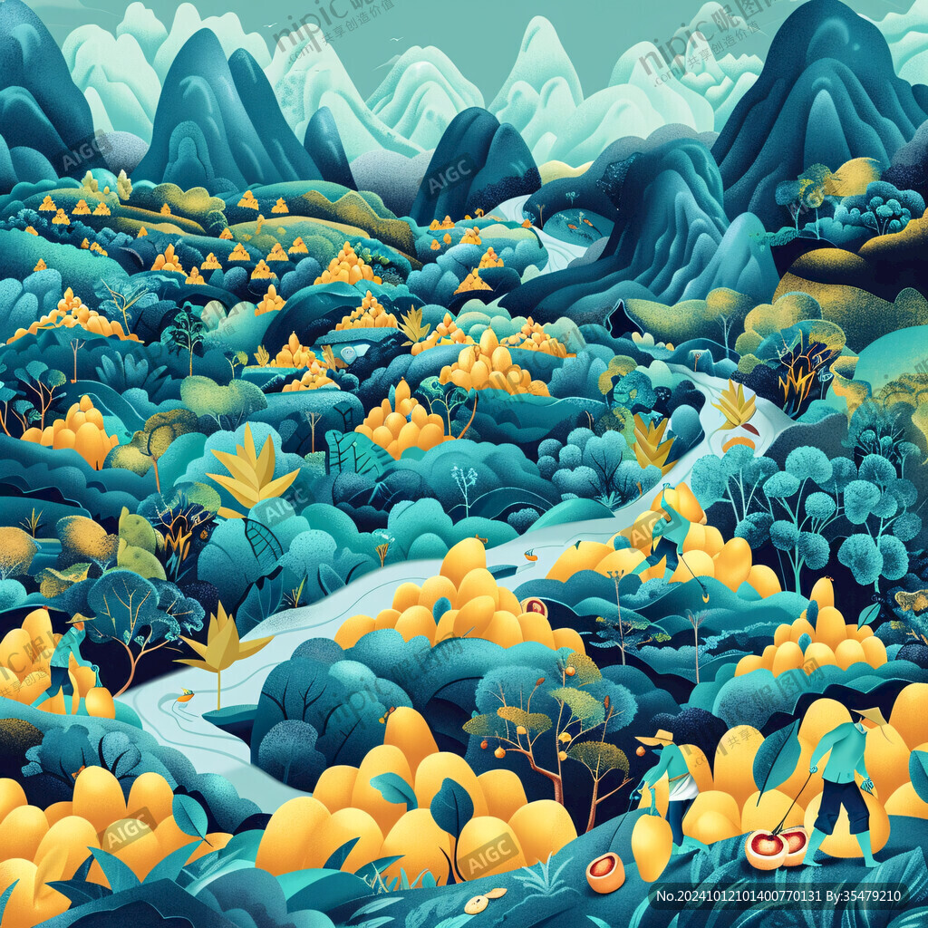 山水包装商业插画 山水包装商业插画