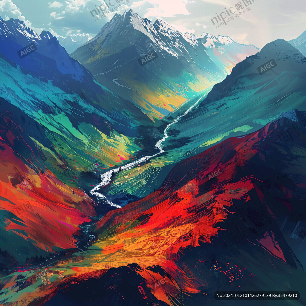 珠穆拉瑪峰插畫