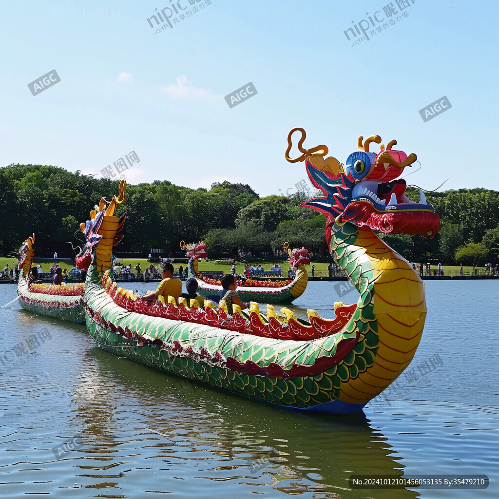 龍雕刻游船