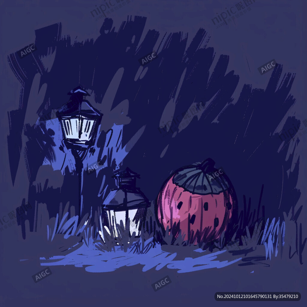 南瓜燈插畫