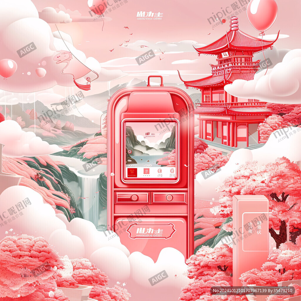 紅方包裝插畫