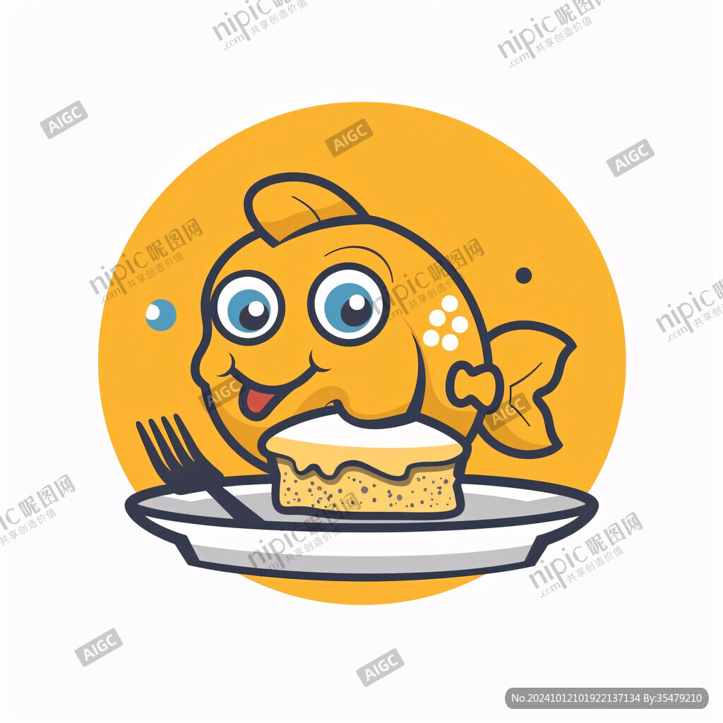 開心小魚廚師形象