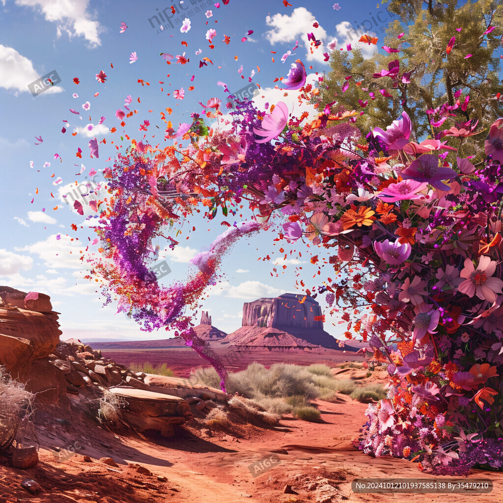 雙心花卉人造景