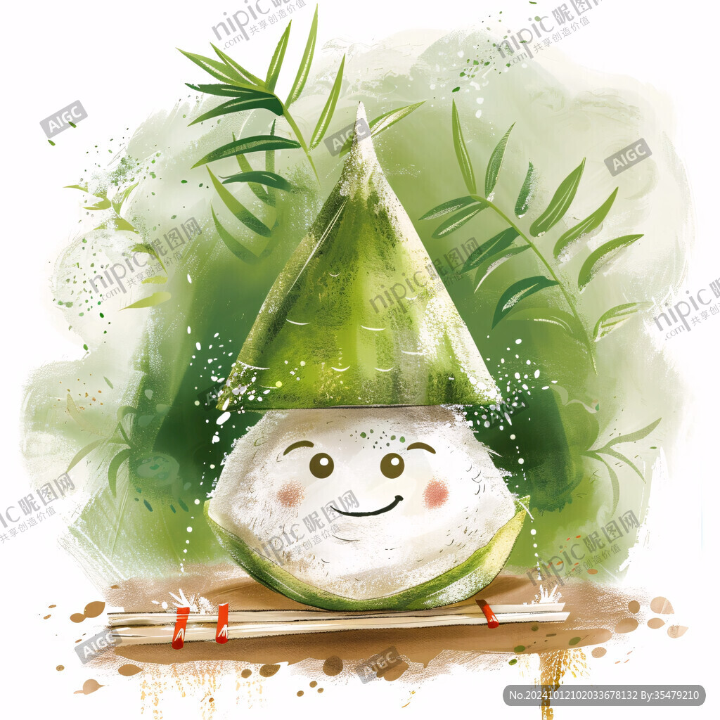 竹筒粽子插畫