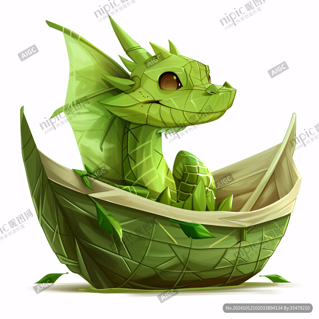 端午龍元素插畫
