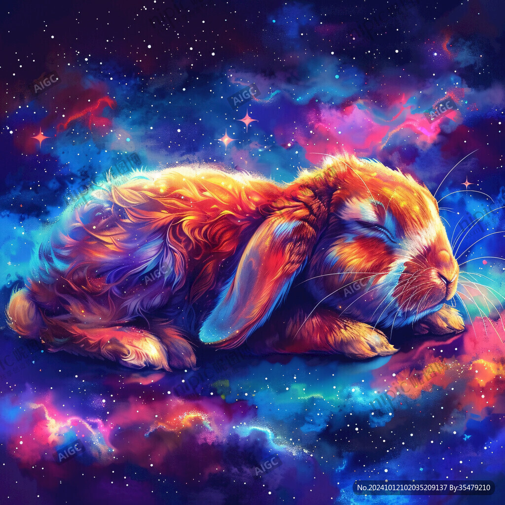 可愛垂耳兔插畫
