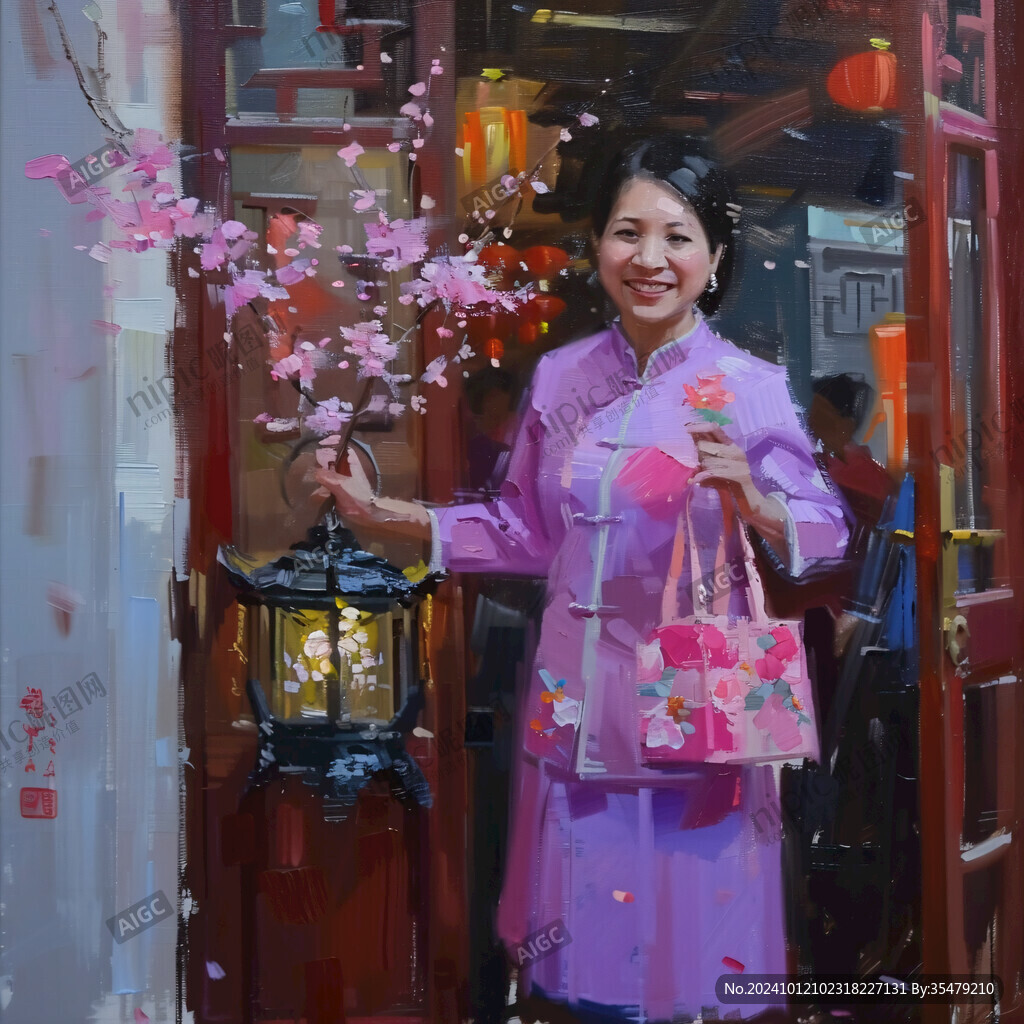 江南美女油畫