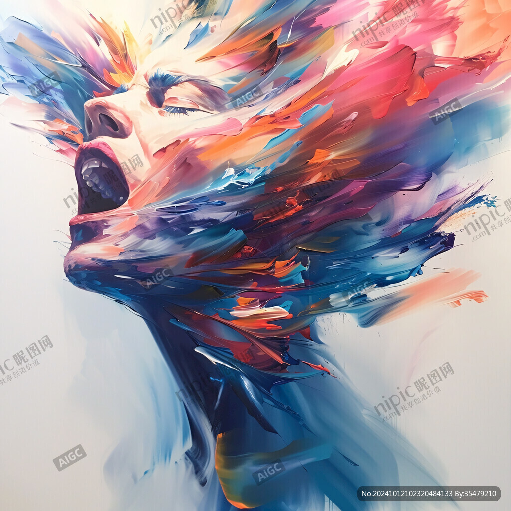 創意插畫時尚潑墨畫