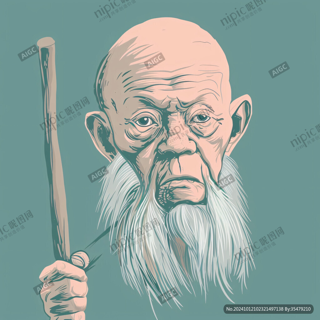 鼠繪插畫老人