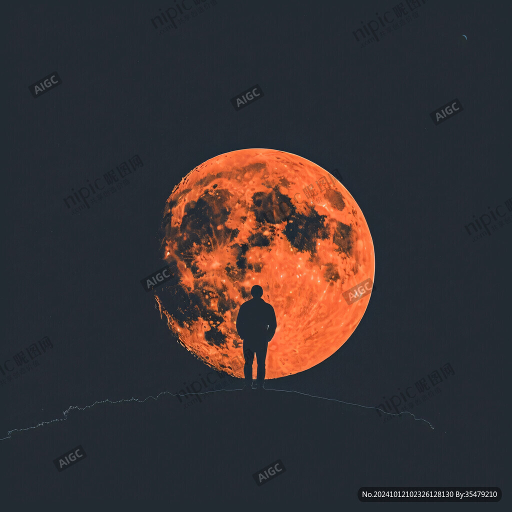 滿月照插畫