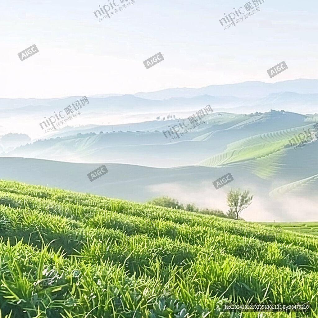 中國風玉米地茶園