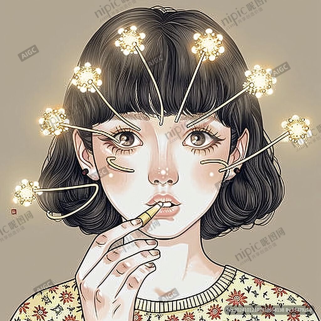 整容整形花季少女插畫