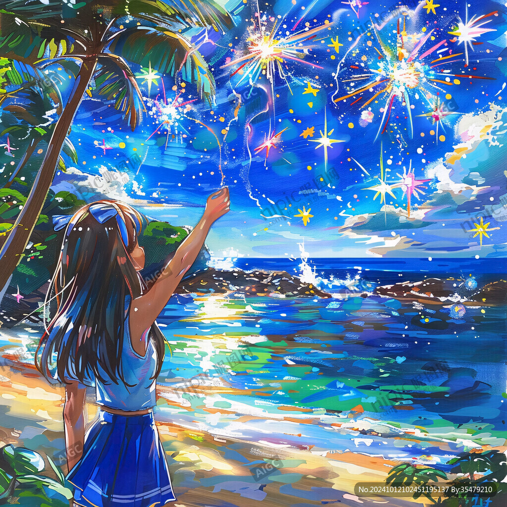 放煙花的少女