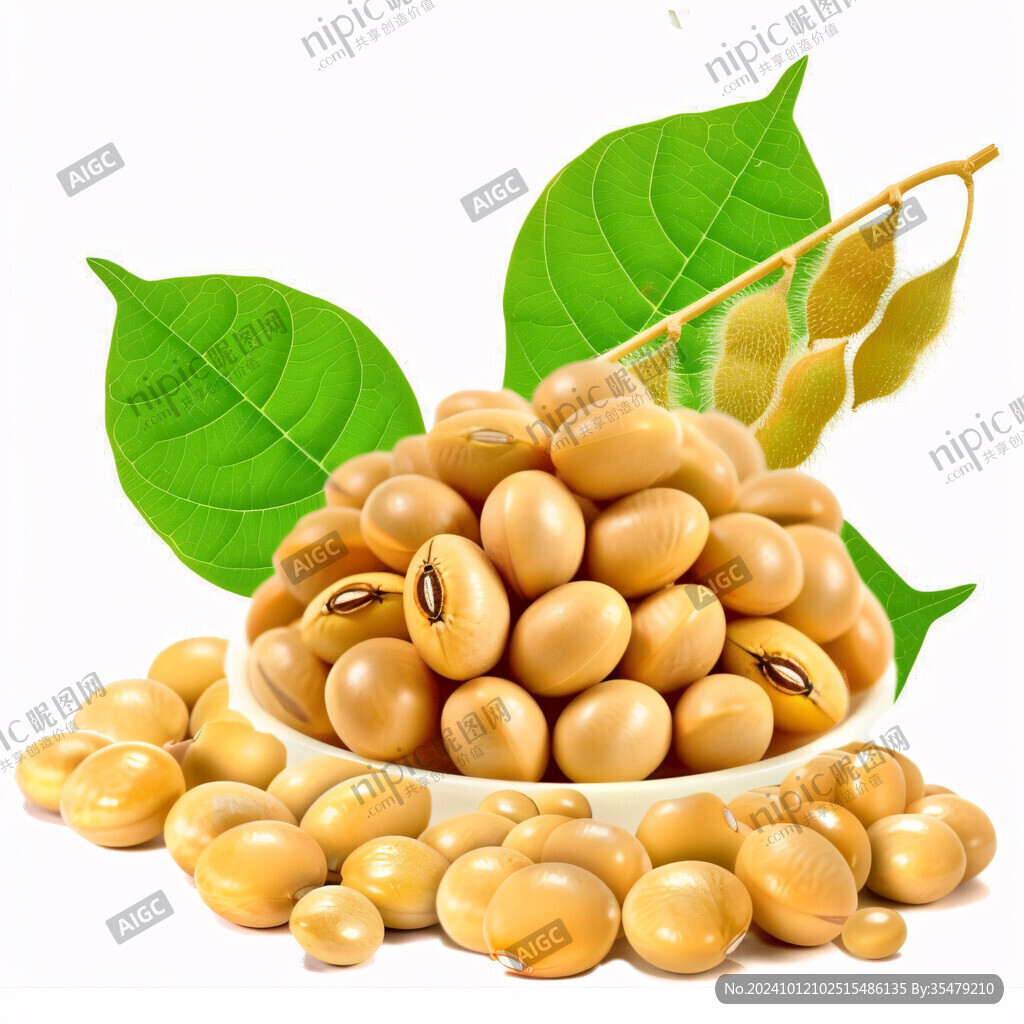 大豆寫實插畫