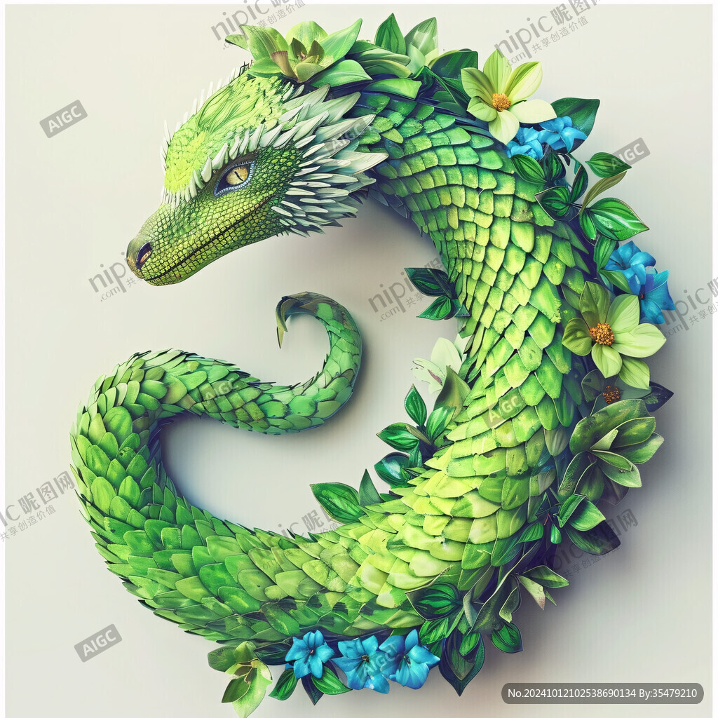 蛇形植物走廊裝飾插圖