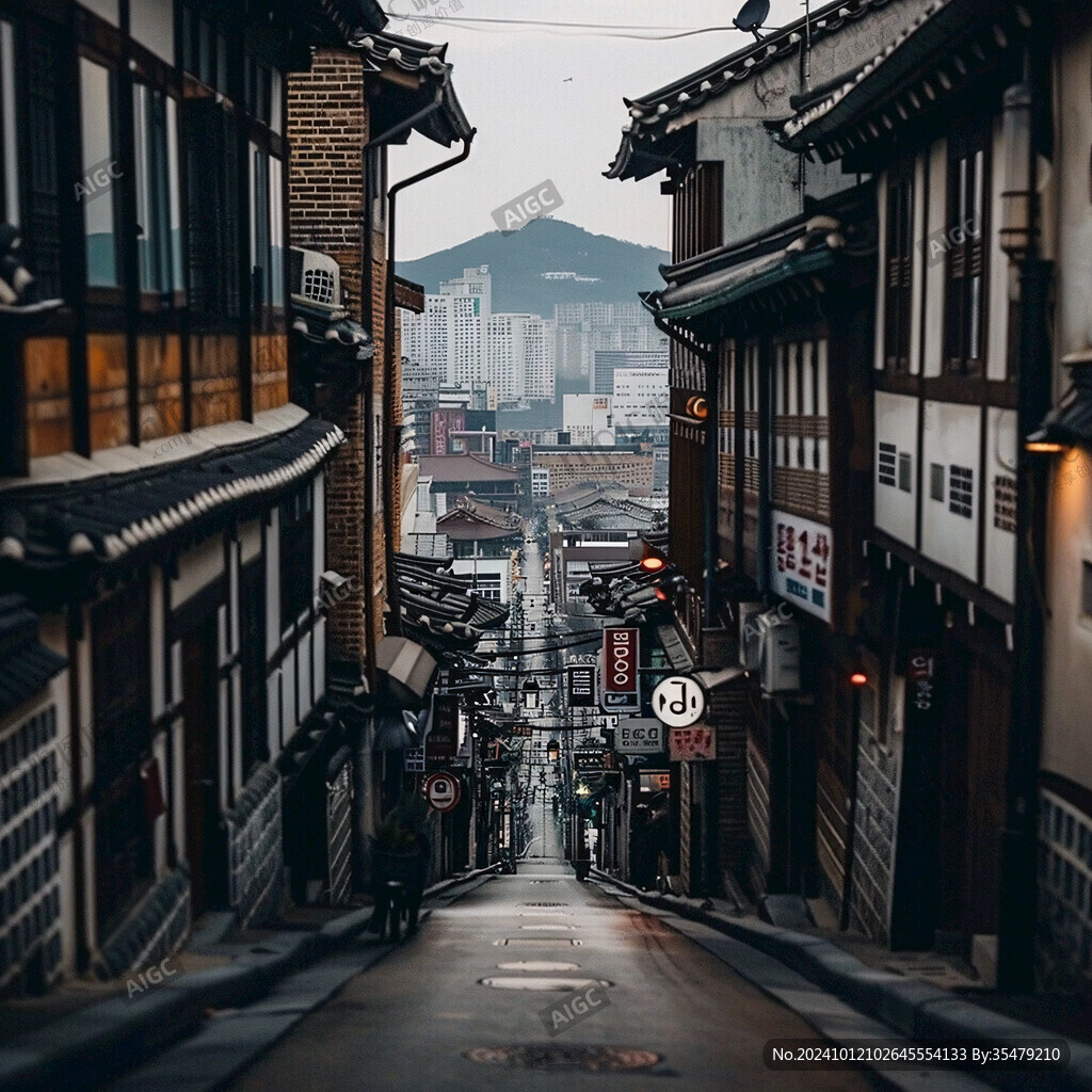 日韓復(fù)古街景