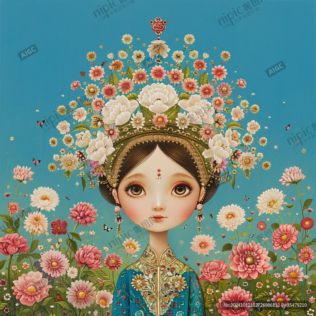 苗族女孩插畫