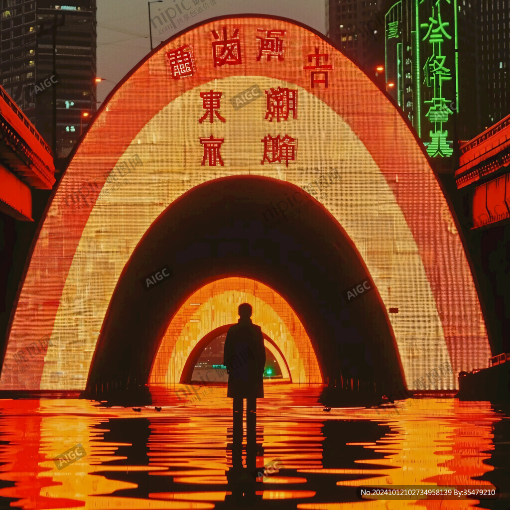 夜晚前海拱門
