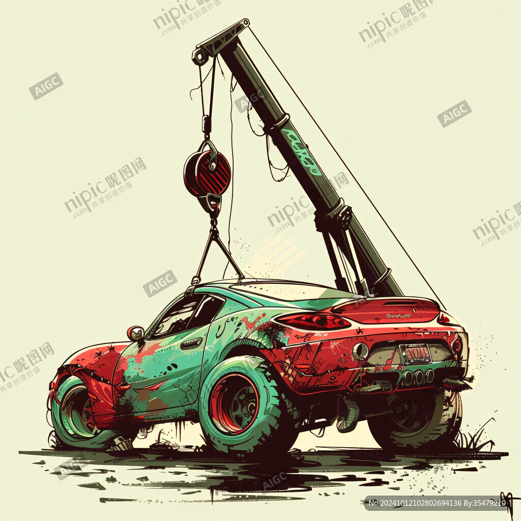 翻斗車插畫