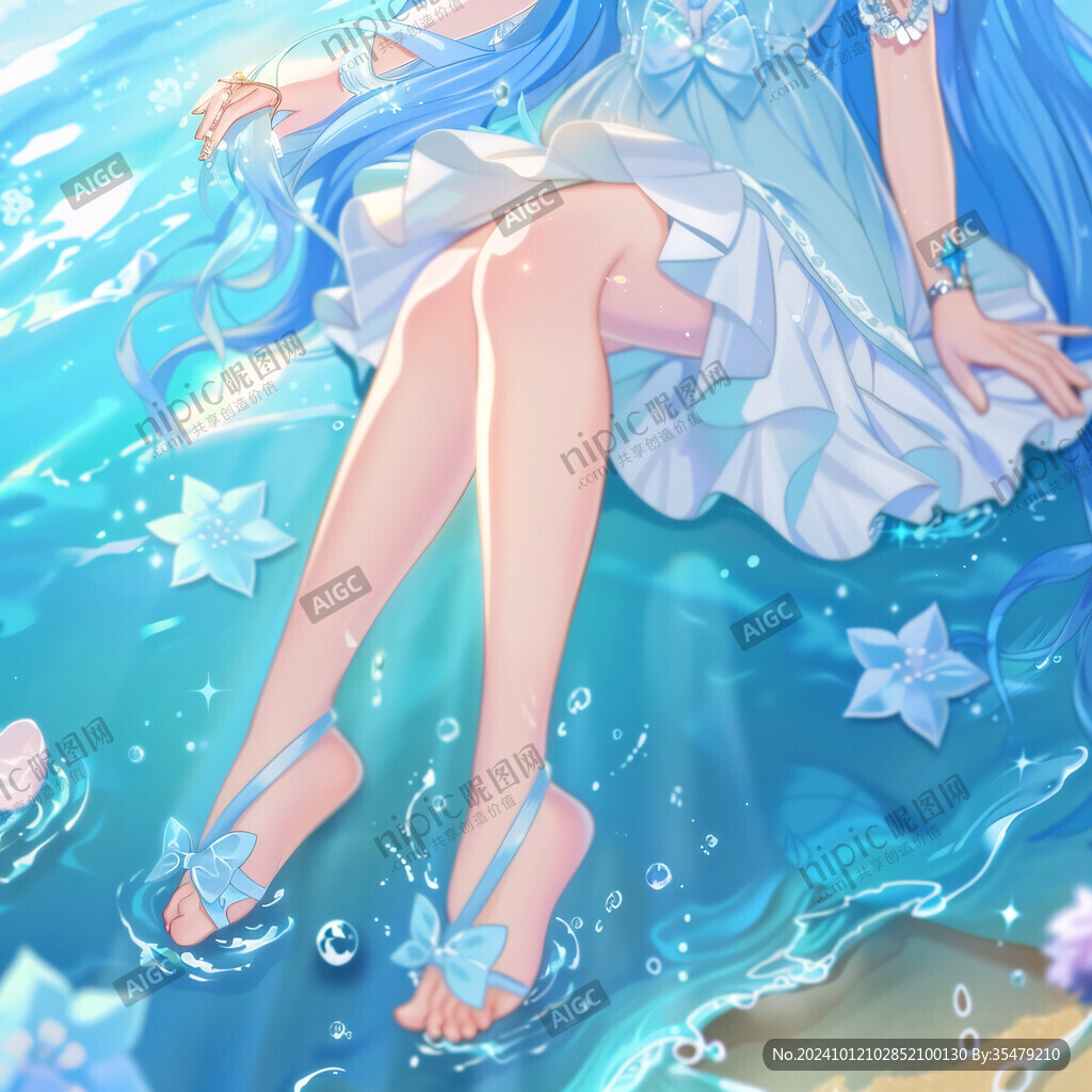 可愛動漫女孩美人魚