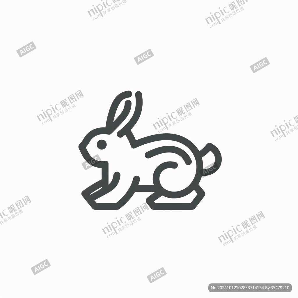 線條兔子logo