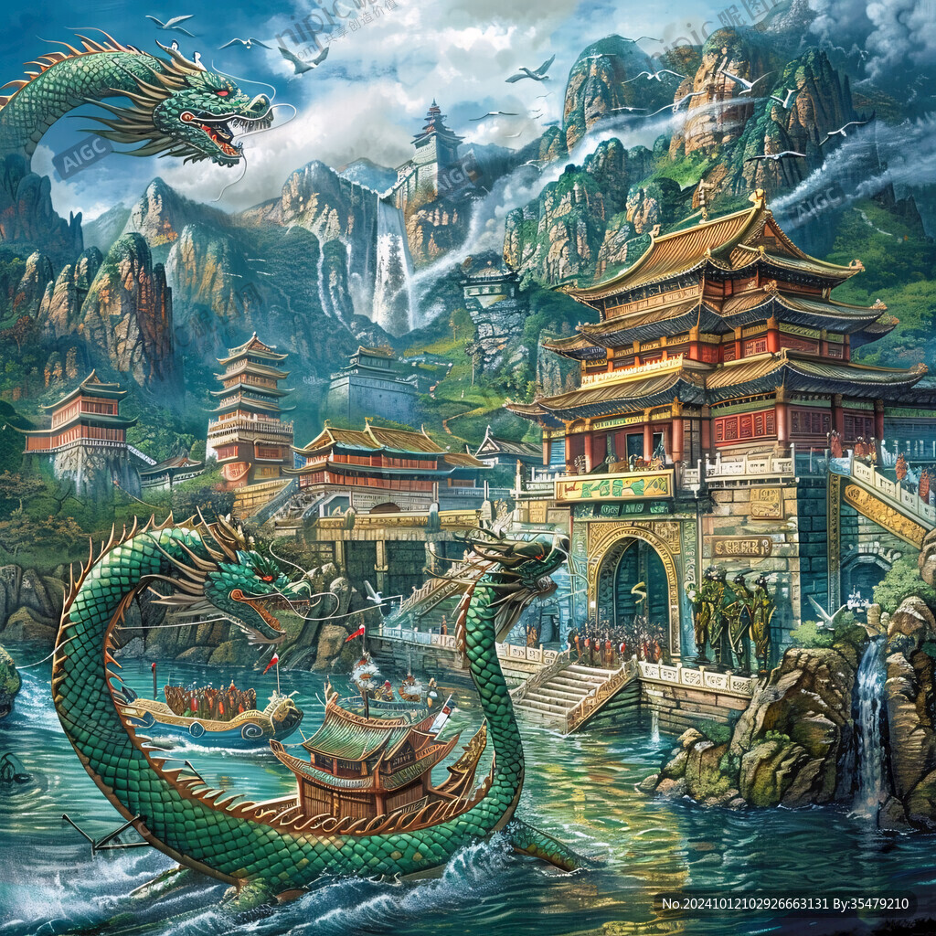 龍年國(guó)朝插畫(huà)