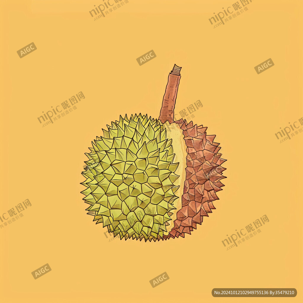 榴蓮插畫設計