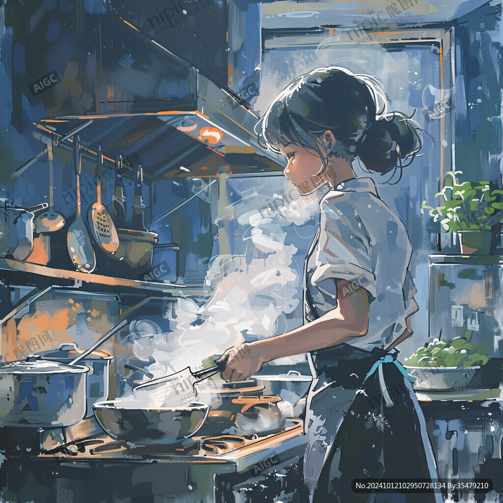 場景插畫鐵鍋