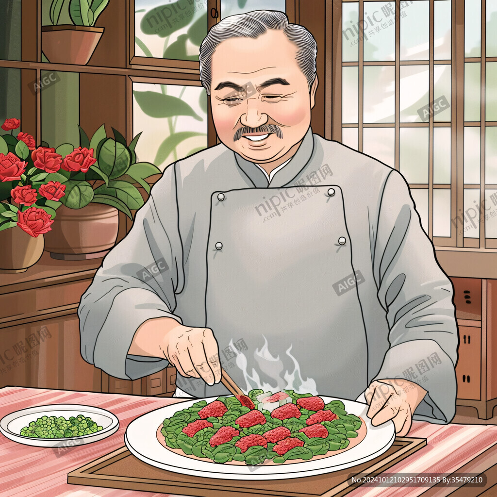 爆炒腰花插畫