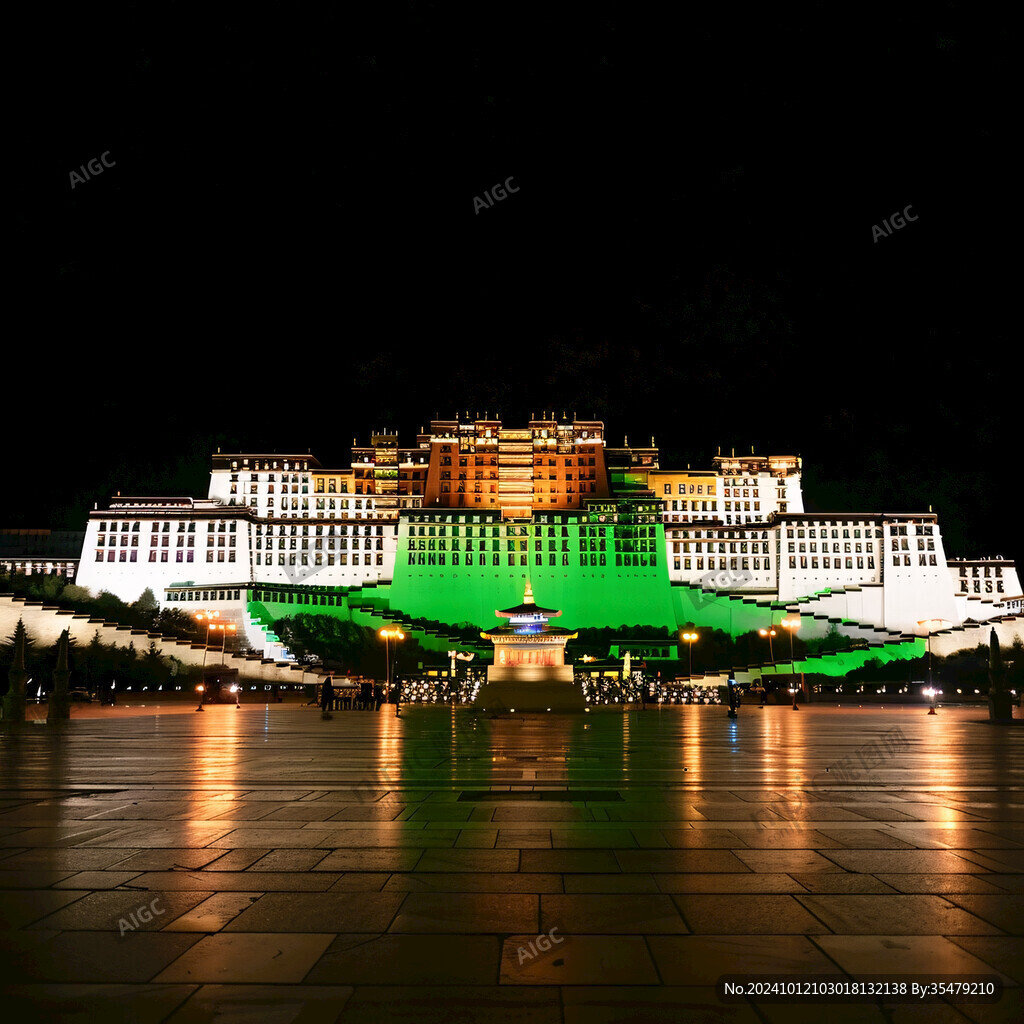 布達拉宮廣場夜景
