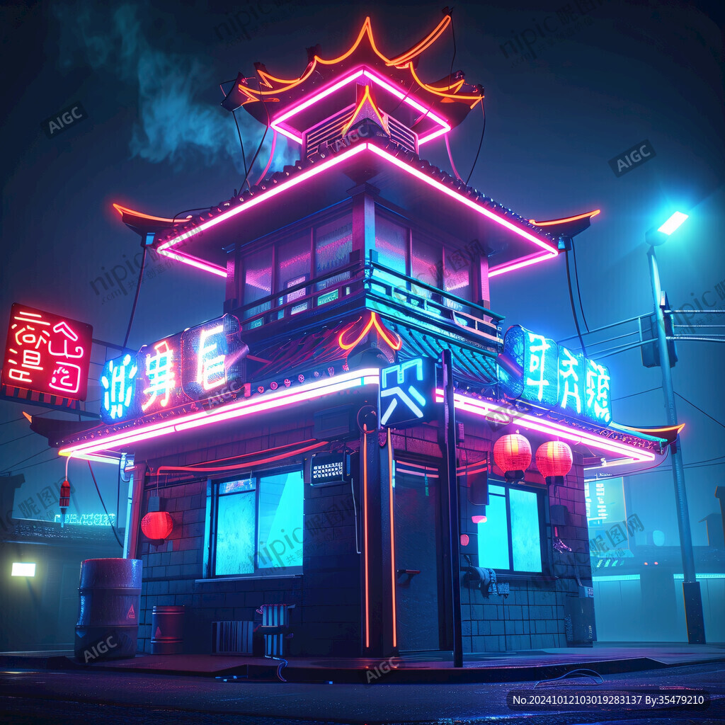 美食城霓虹燈