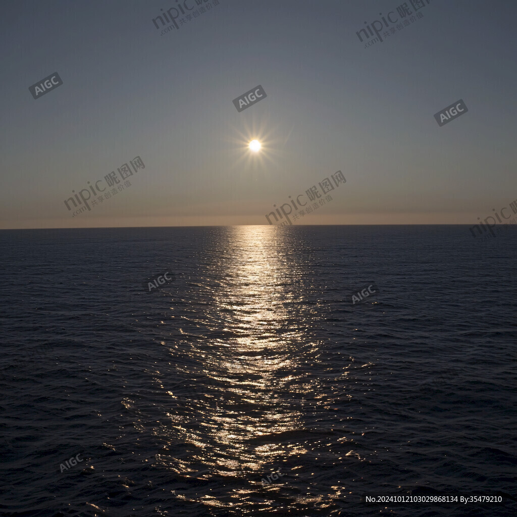 太陽(yáng)落山海平面海洋