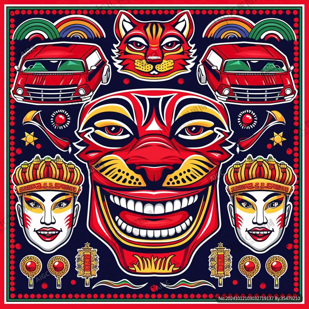 醒獅潮流插畫